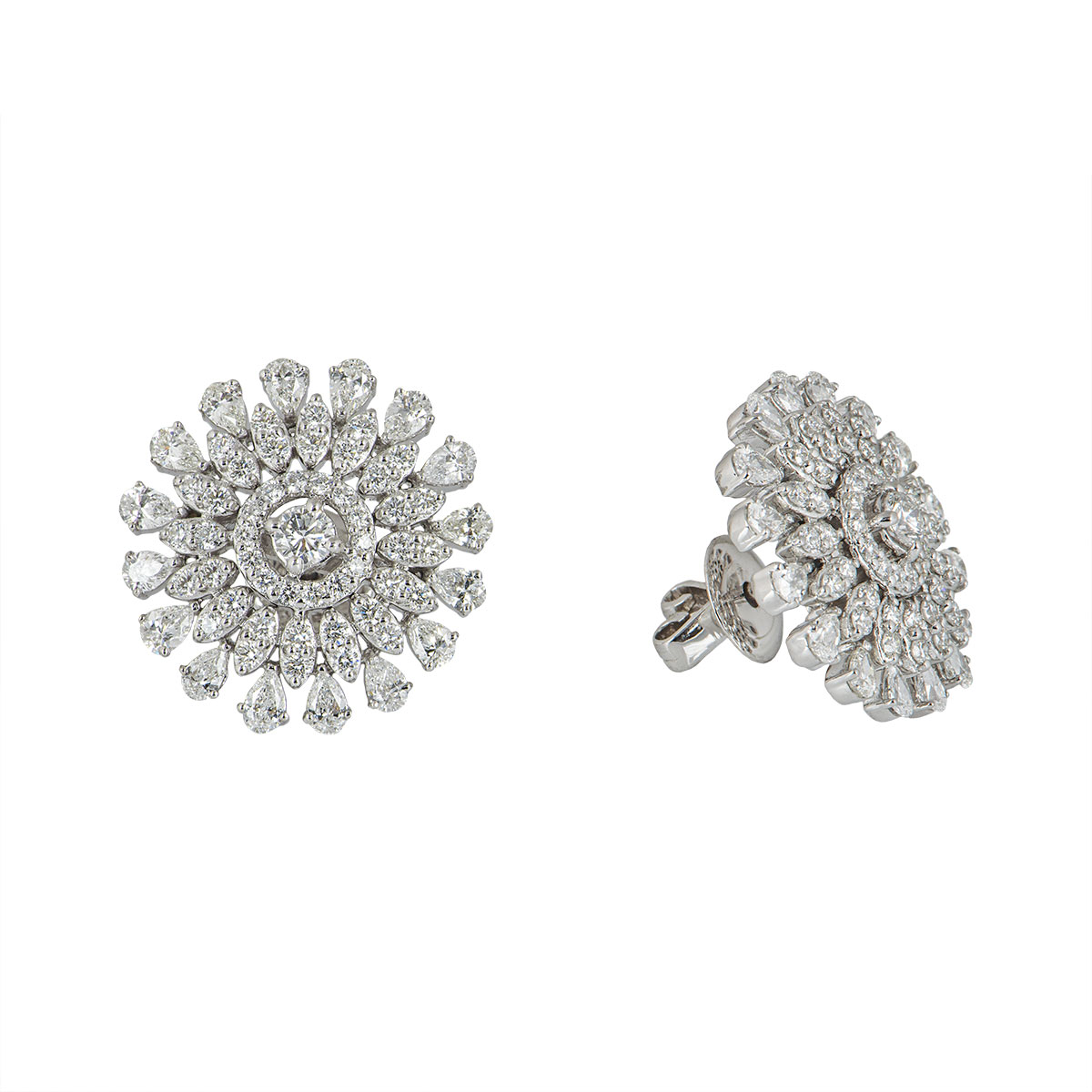 White Gold Diamond Earrings 3.15ct | Rich Diamonds